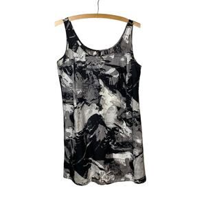 Size XL Isa & Co Sepia Black White Silk Blend Tank Dress Size XL